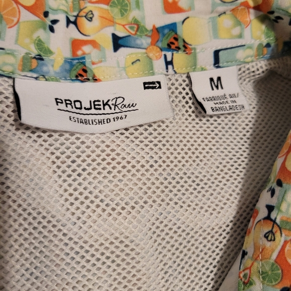 NWOT Projek Raw Button Shirt COCKTAILS MEDIUM - Picture 2 of 3